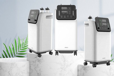 220V 110V Portable O2 Concentrator 5L Menyesuaikan Kemurnian Tinggi Dengan Atomisasi