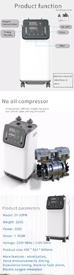 Mesin Konsentrator Oksigen O2 Aliran Ganda 10 L